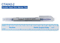 Double stylo de marqueur chirurgical principal de peau avec la règle 14,5 longueurs de cm